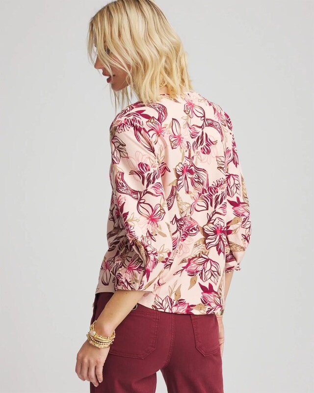 Floral Tuck Sleeve Tee - image 3